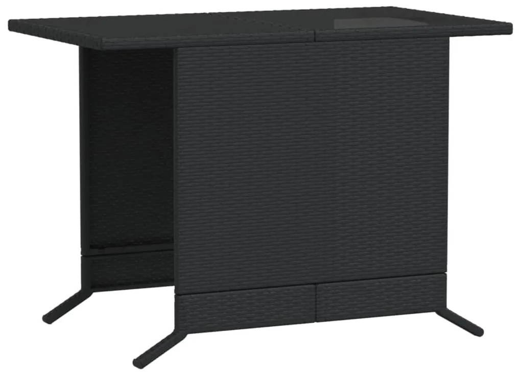 3 pcs conjunto de bistrô com almofadões vime PE preto