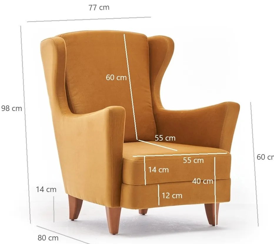 Cadeirão Lola – Dourado – 77x98x80 cm
