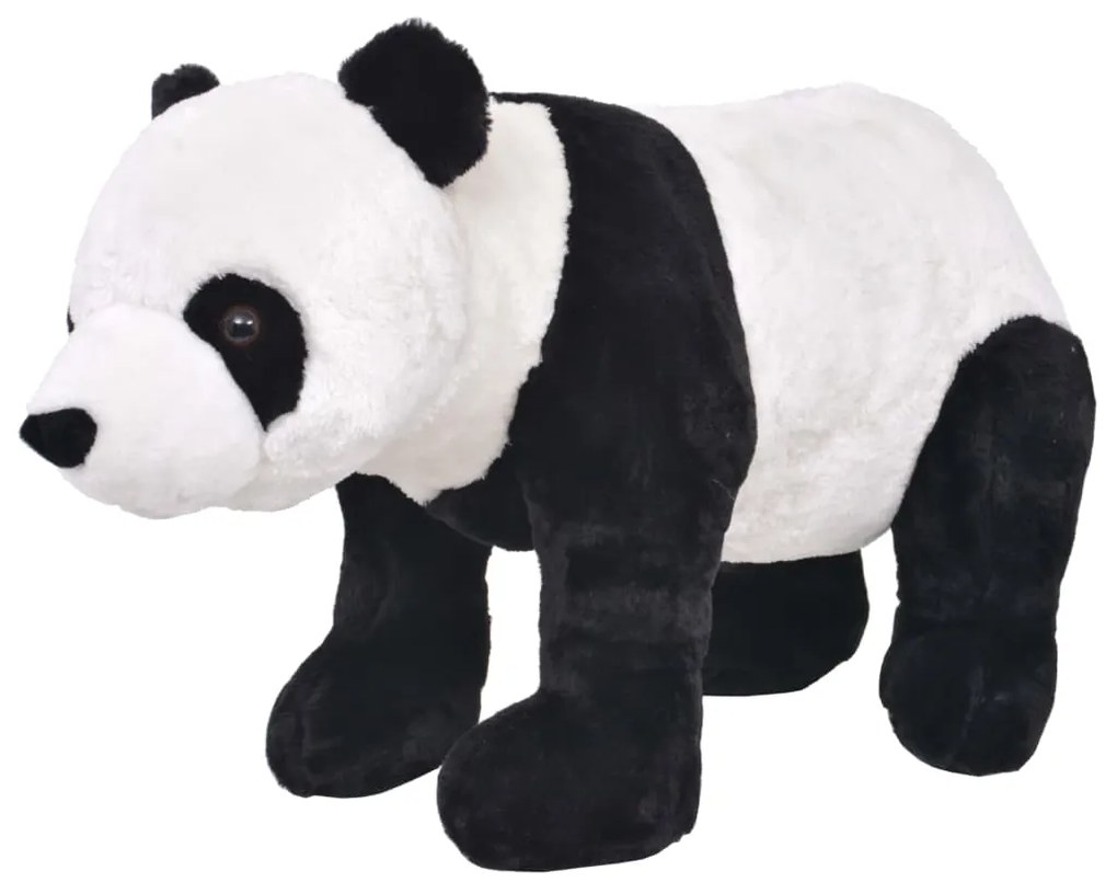 vidaXL Brinquedo de montar panda peluche preto e branco XXL