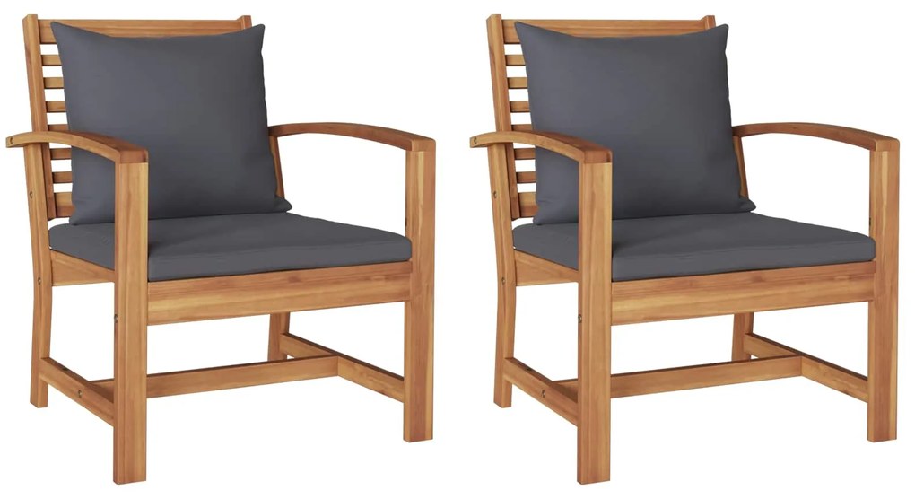 vidaXL Cadeira 2 pcs Marrom e Cinza Escuro 110 x 65 x 76.5 cm