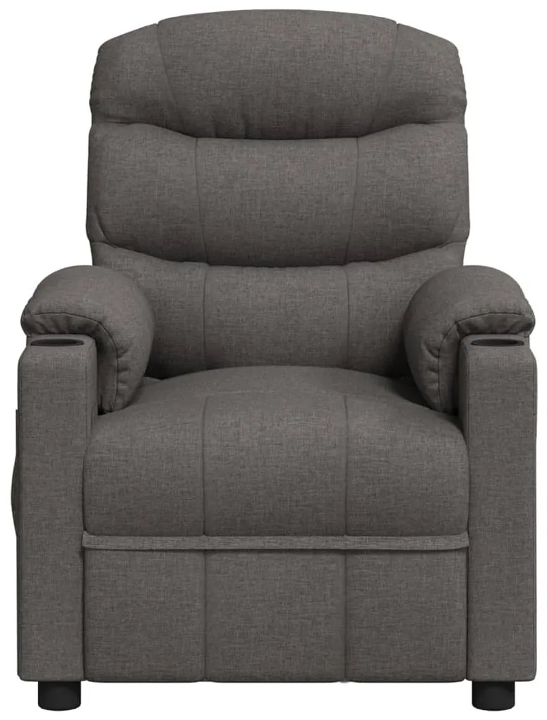 Poltrona de massagens tecido cinzento-escuro