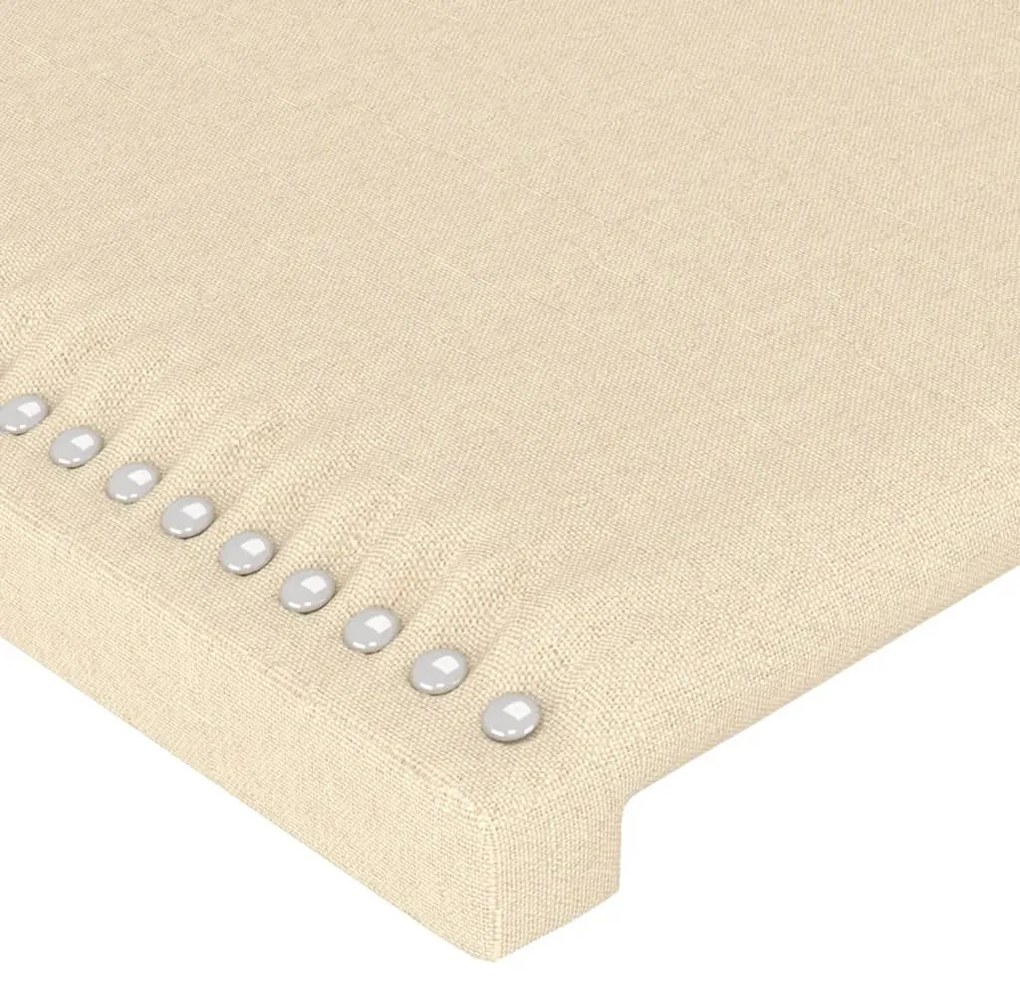 Cabeceira de cama c/ luzes LED tecido 100x5x78/88 cm cor creme