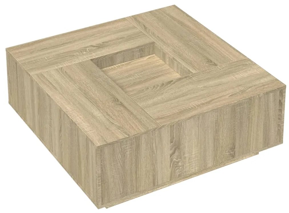 Mesa de centro 100x100x40 cm derivados madeira carvalho sonoma