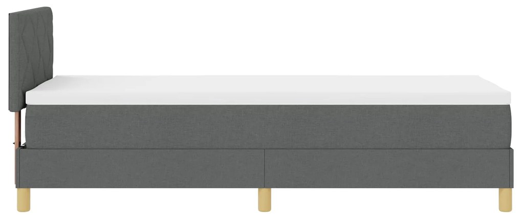 Cama Box Spring com Colchão Cinza Escuro 80x200 cm Tecido