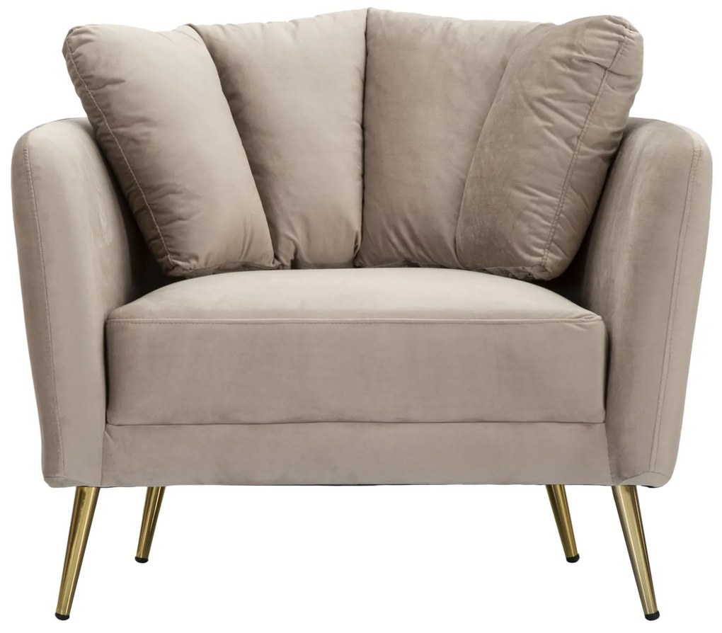 POLTRONA KIEV 88X77X74 CM CINZA E DOURADO