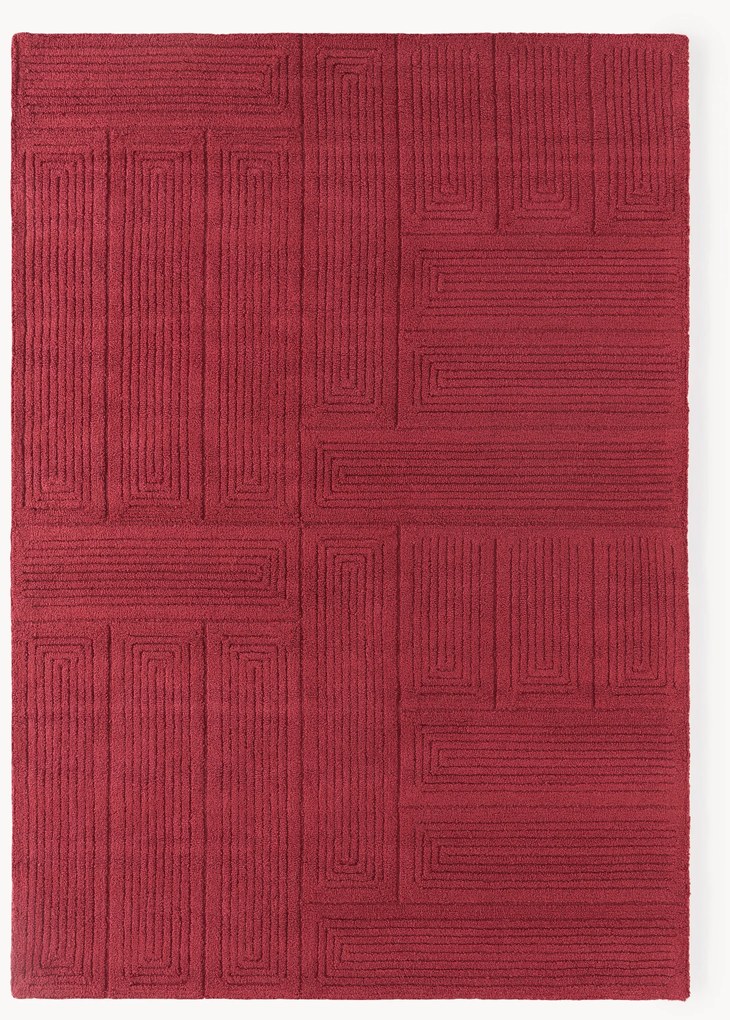 Tapete de lã artesanal Alexia RED