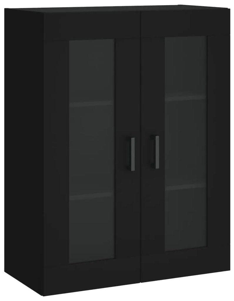 Móveis de parede 2 pcs derivados de madeira preto