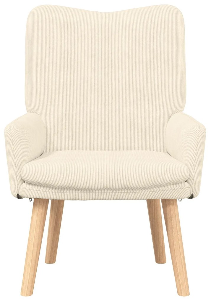 Poltrona Relaxante Cream em Tecido Corduroy