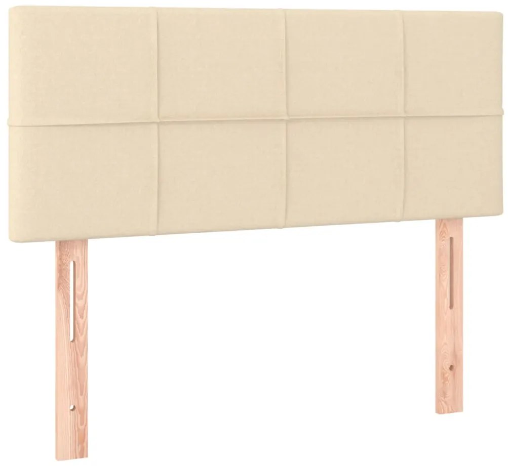 Cama boxspring com colchão 120x190 cm tecido cor creme