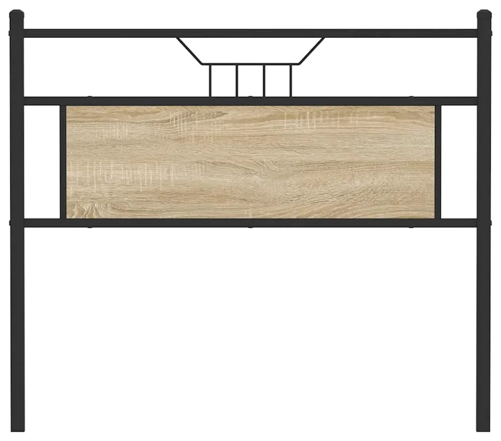 Cabeceira de cama 100 cm derivados madeira/aço carvalho sonoma