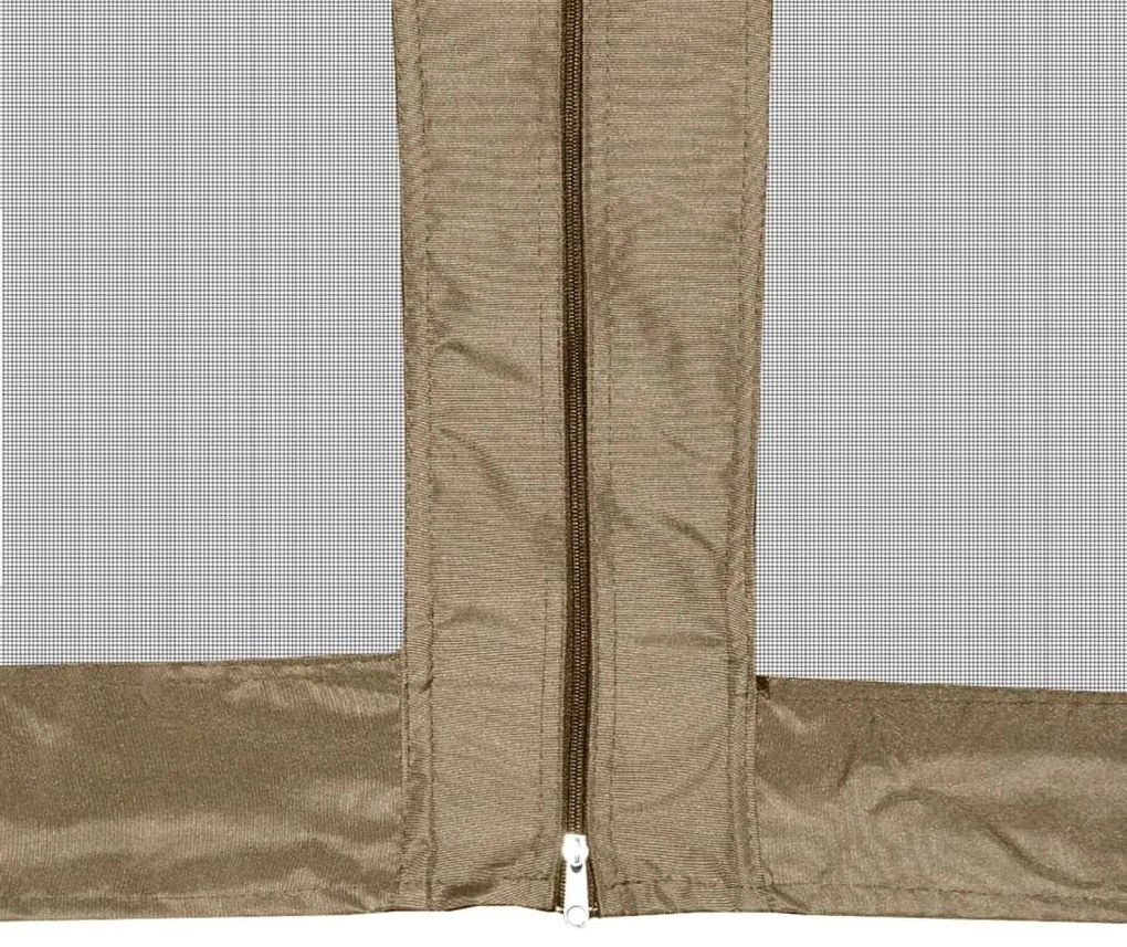 Tenda pop-up hexágono c/paredes 3,6x3,1m 220g/m² cinza-castanho