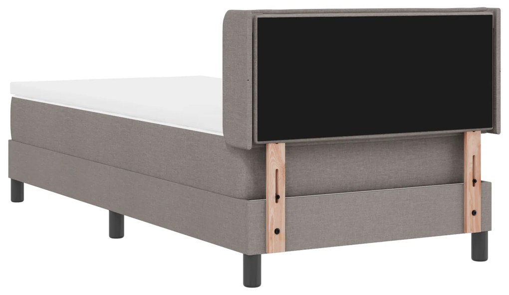 Cama Box Spring vidaXL com Colchão Taupe 80x200 cm Tecido