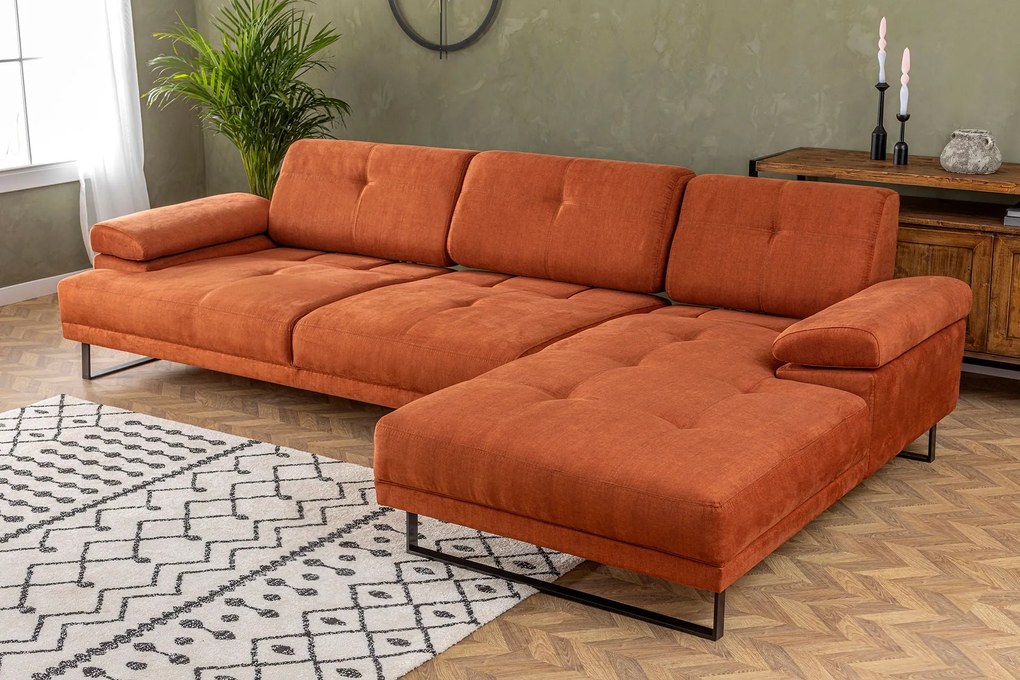 Sofá de Canto Mustang – Laranja – 274 x 174 cm