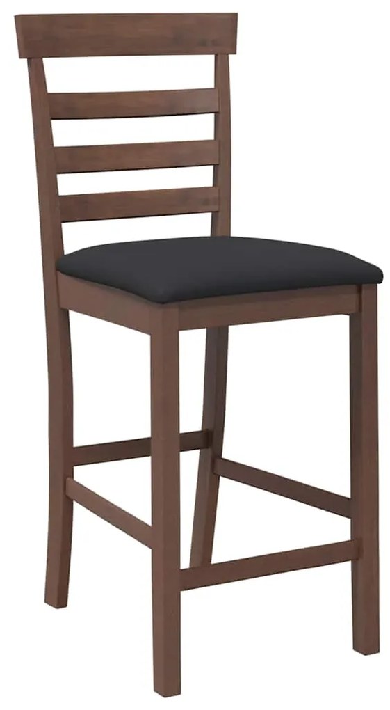 Bancos de bar com almofadões 2pcs madeira de seringueira maciça