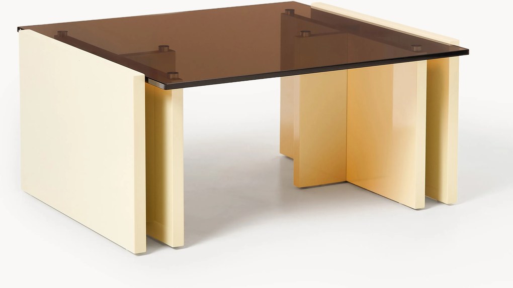 Mesa de centro Elam com tampo de vidro
