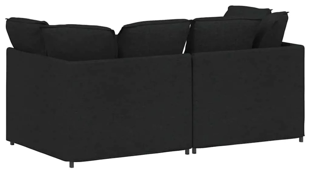 Sofá modular com almofadas tecido preto