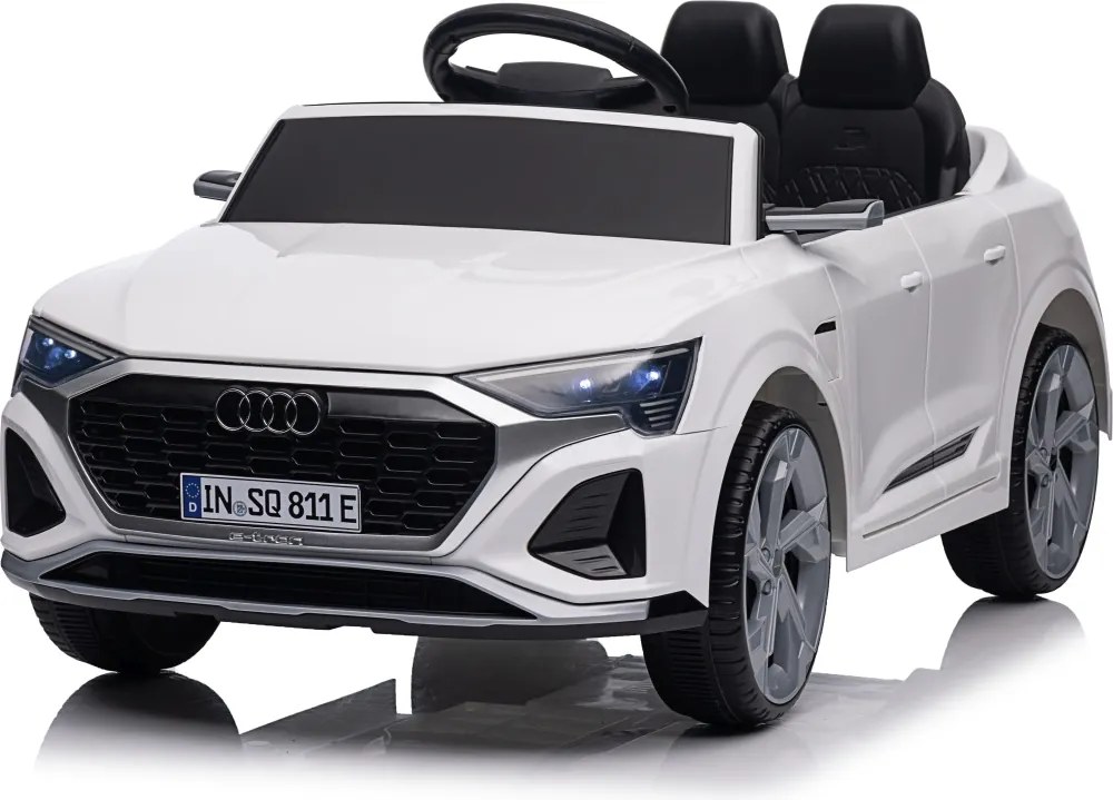 Carro elétrico para Crianças 12V 4x4 Audi SQ8, Rodas de espuma EVA, comando, assento Couro ecológico Branco