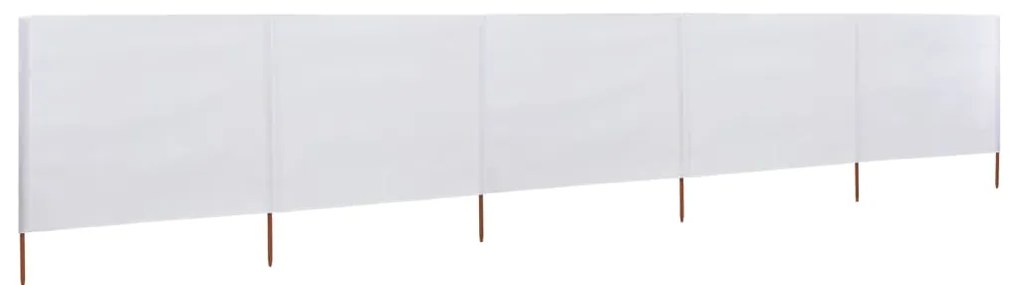 Para-vento com 5 painéis em tecido 600x160 cm cor areia branca