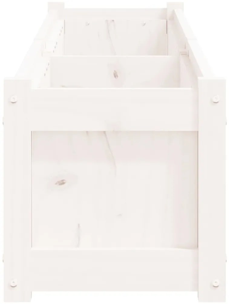 Vasos/floreiras de jardim 2 pcs madeira de pinho maciça branco