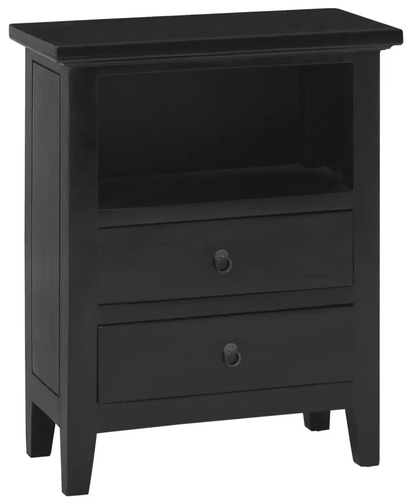 vidaXL Mesa de cabeceira 60x30x75 cm madeira de mogno maciça preto