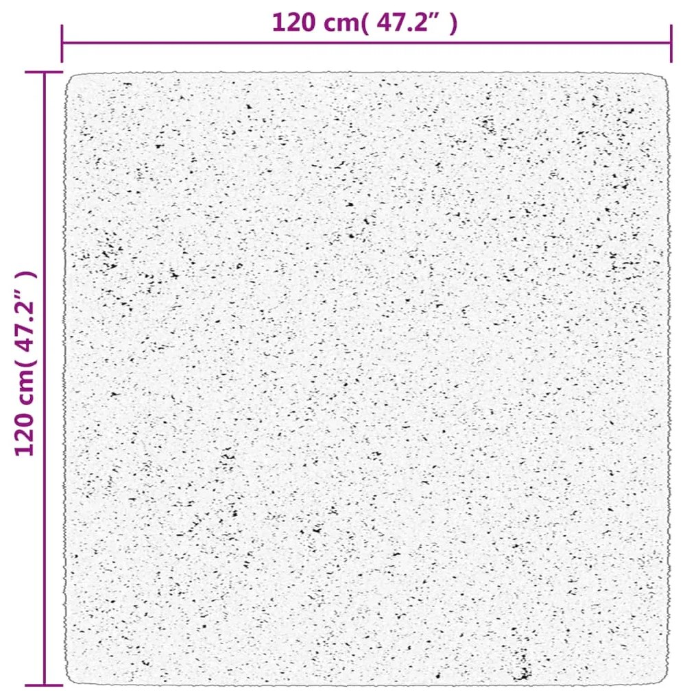 Tapete shaggy de pelo alto PAMPLONA 120x120 cm bege e antracite