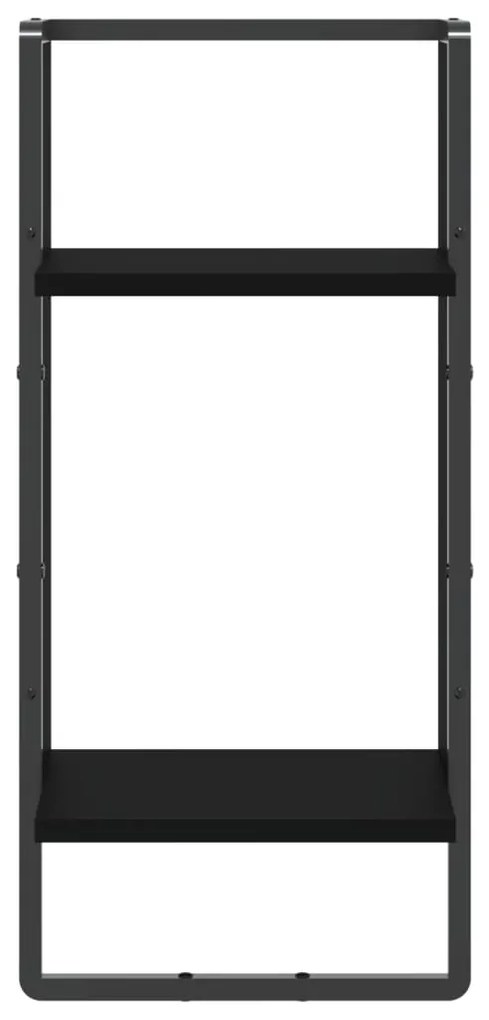 Prateleira de parede com barra 30x25x65 cm preto