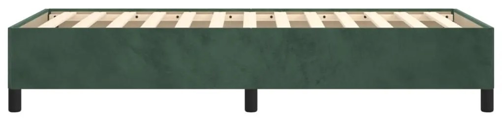 Estrutura de cama sem colchão 90x190 cm veludo verde-escuro
