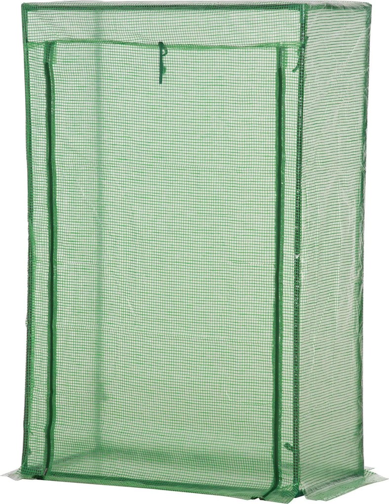 Estufa de jardim 100 x 50 x 150 cm, estufa de varanda, lona reforçada com PE, estrutura em aço, porta enrolável com fecho de correr, verde