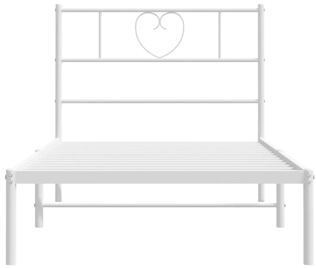 Estrutura de cama com cabeceira 90x190 cm metal branco