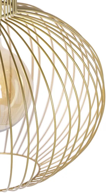 Candeeiro de suspensão de design dourado - Wire Bake Design