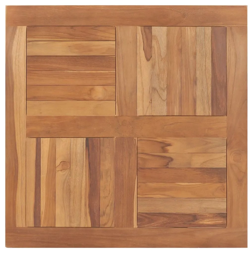 Tampo de mesa quadrado 80x80x2,5 cm madeira de teca maciça