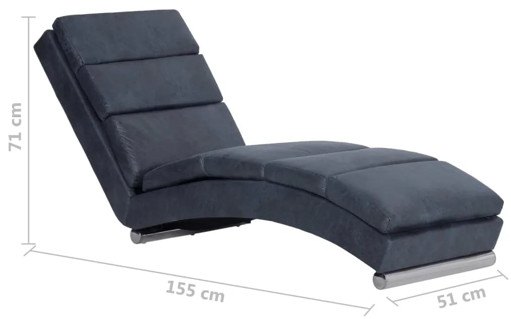 Chaise longue camurça artificial cinzento