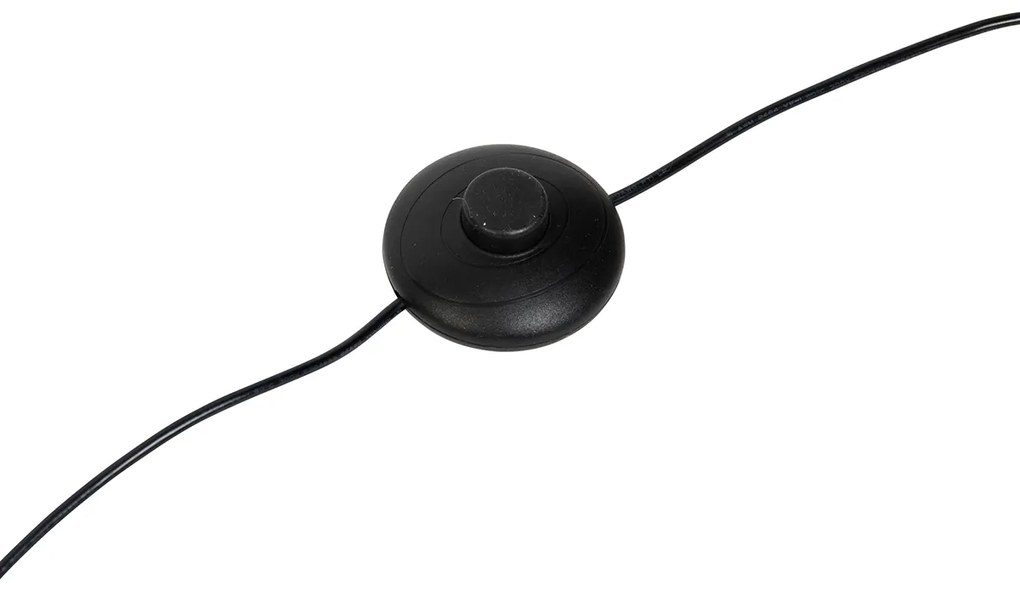 Candeeiro de pé de design preto com dourado incluindo LED regulável - Blaze Design