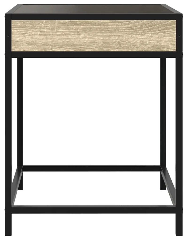 Mesa de centro luzes LED Infinity 40x40x51 cm carvalho sonoma