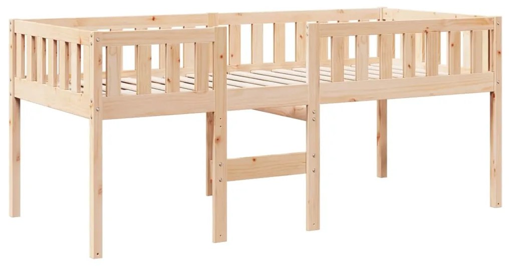 Cama de criança sem colchão 75x190 cm madeira de pinho maciça