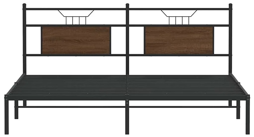Estrutura de cama sem colchão 183x203 cm carvalho castanho