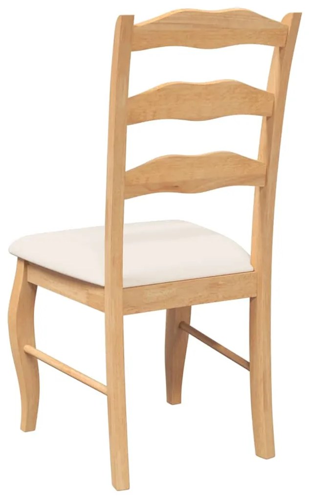 Cadeiras de jantar com almofadões 2 pcs madeira maciça natural