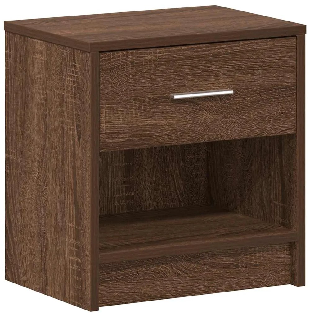 Mesas de cabeceira 2pcs com gaveta 39x28x41cm carvalho castanho