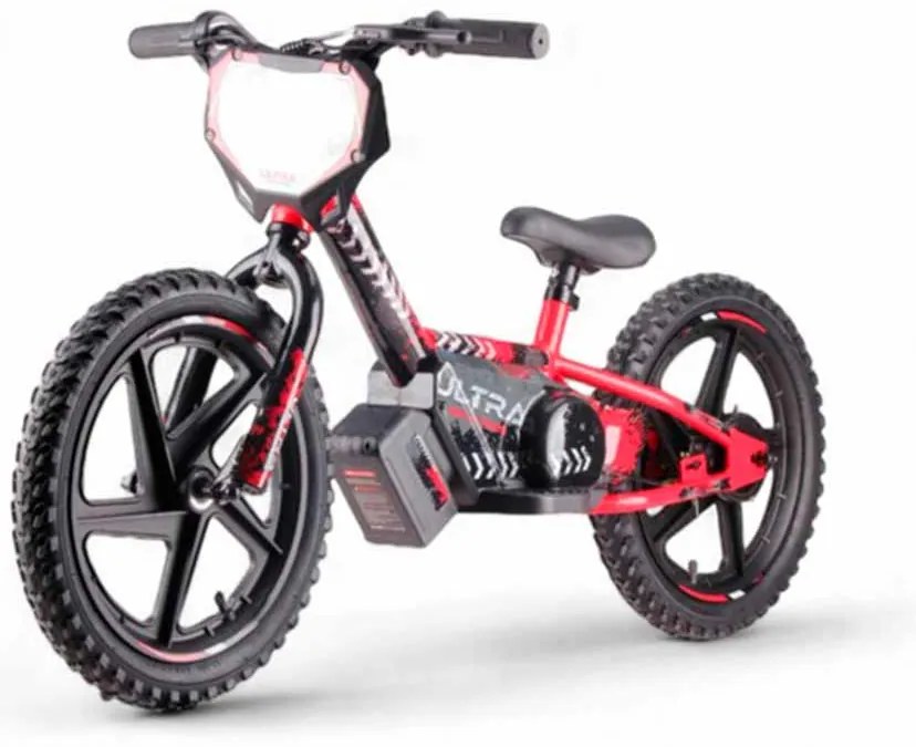 Bicicleta de equilíbrio elétrica para crianças de 24 volts, 16 polegadas -  vermelha