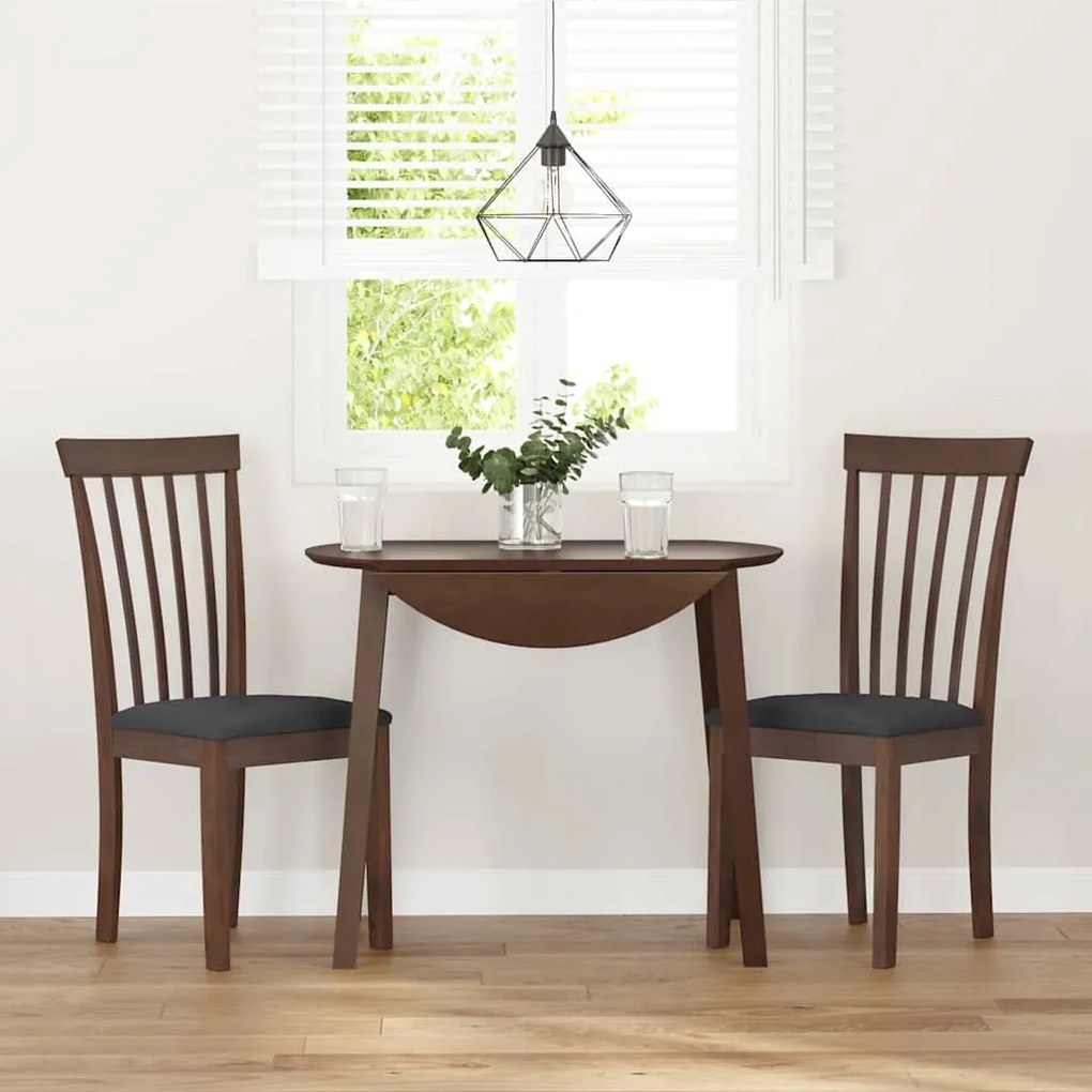 Cadeiras de jantar com almofadões 2 pcs madeira maciça castanho