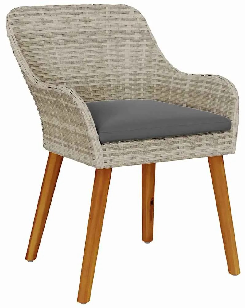 Conjunto de sala de jantar 9 pcs Cinza claro e preto