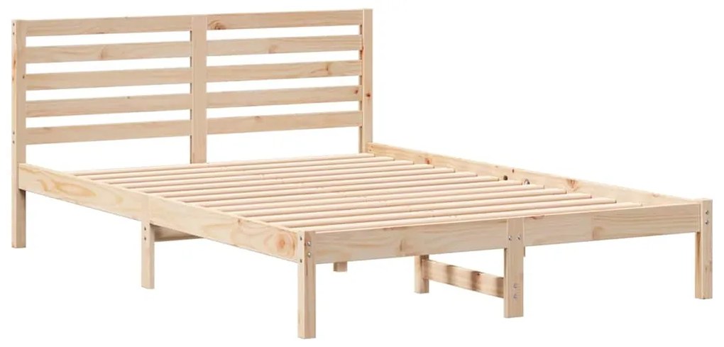 Estrutura da Cama com cabeceira Castanho 140 x 210 cm