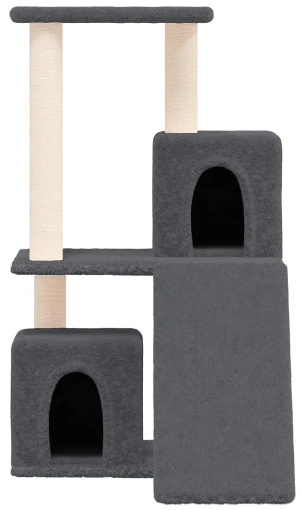 Árvore p/ gatos c/ postes arranhadores sisal 82 cm cinza-escuro