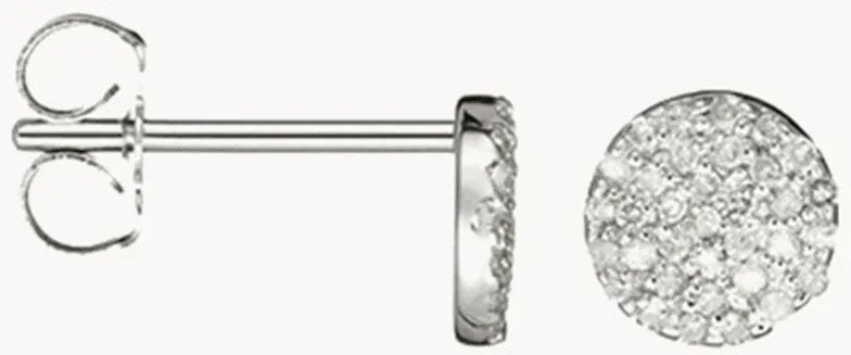 Brincos em ouro branco com diamantes Ronds Scintillants