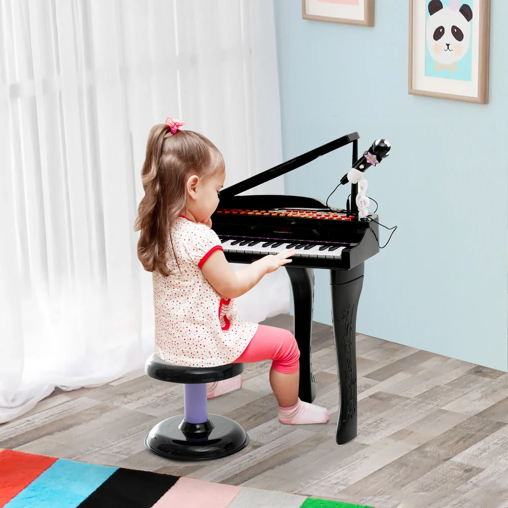 37 Chaves Crianças Piano Musical Piano Eletrônico Teclado Brinquedo  Instrumento Musical Brinquedo com Microfone para Meninos Meninas Mais de 3  Anos de