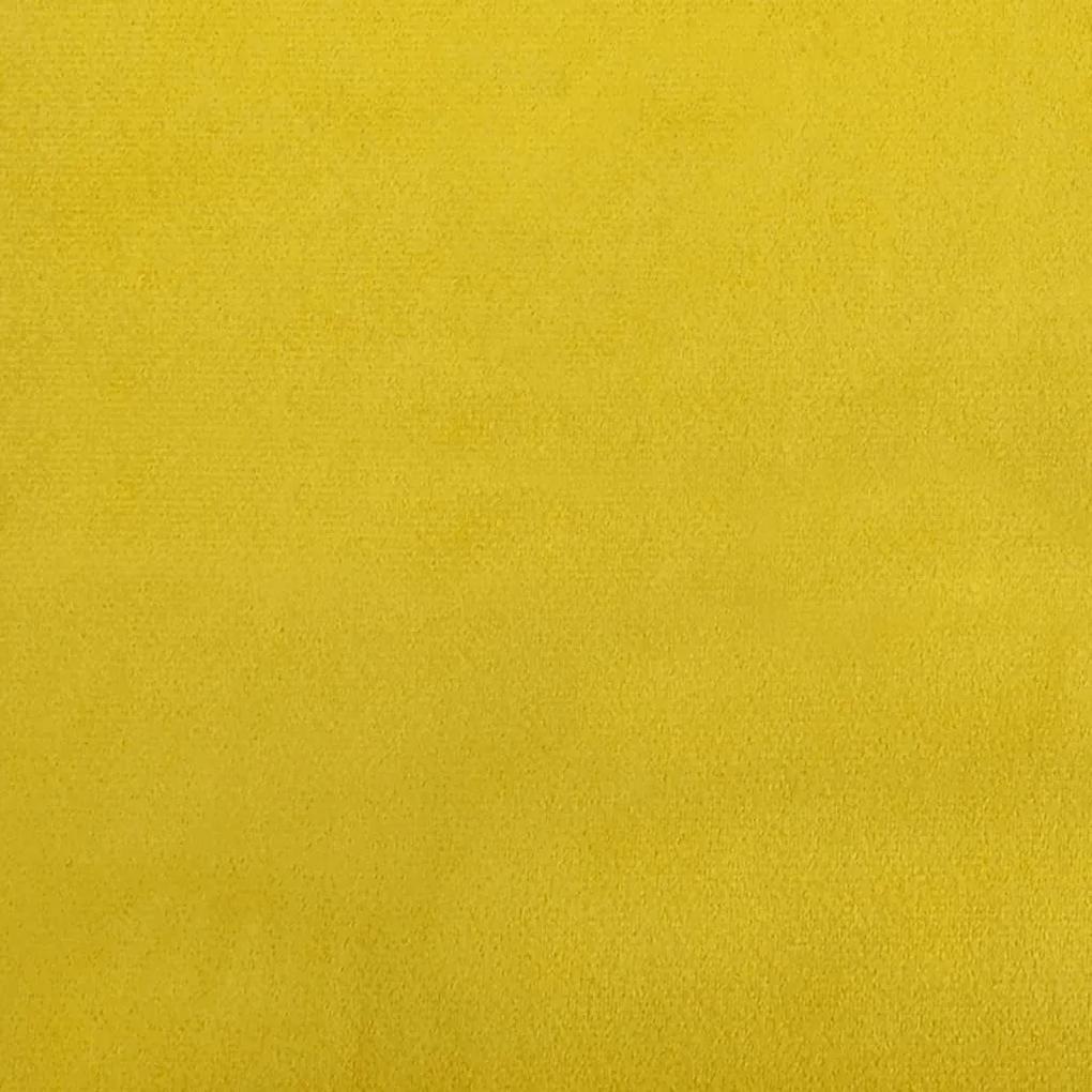 Sofá de 2 lugares veludo 120 cm amarelo