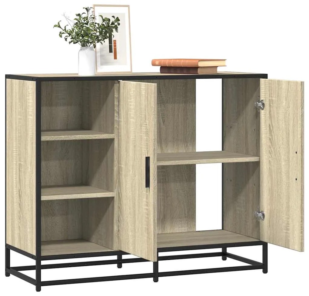 vidaXL Aparador 92x35x76 cm derivados de madeira carvalho sonoma