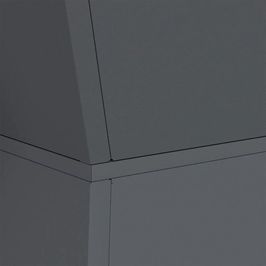 Jardineiras de Pilar 2 pcs com Tigela Antracite 40x40x100 cm Aço.