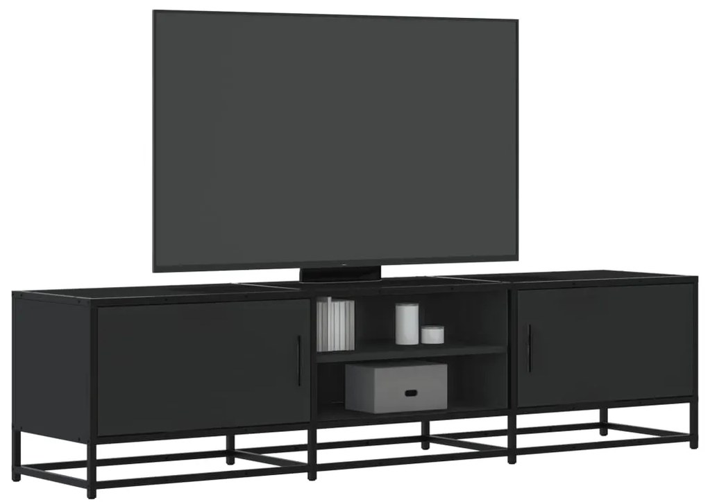 Móvel para TV 160x35x41 cm derivados de madeira/metal preto
