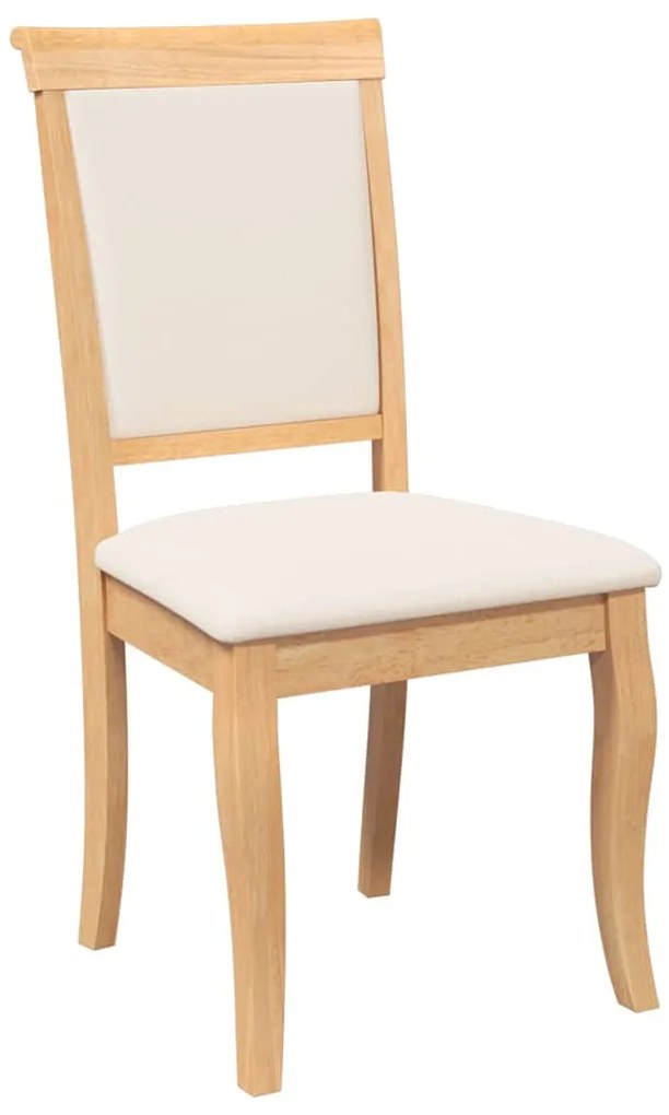 Cadeiras de jantar com almofadões 2 pcs madeira maciça natural